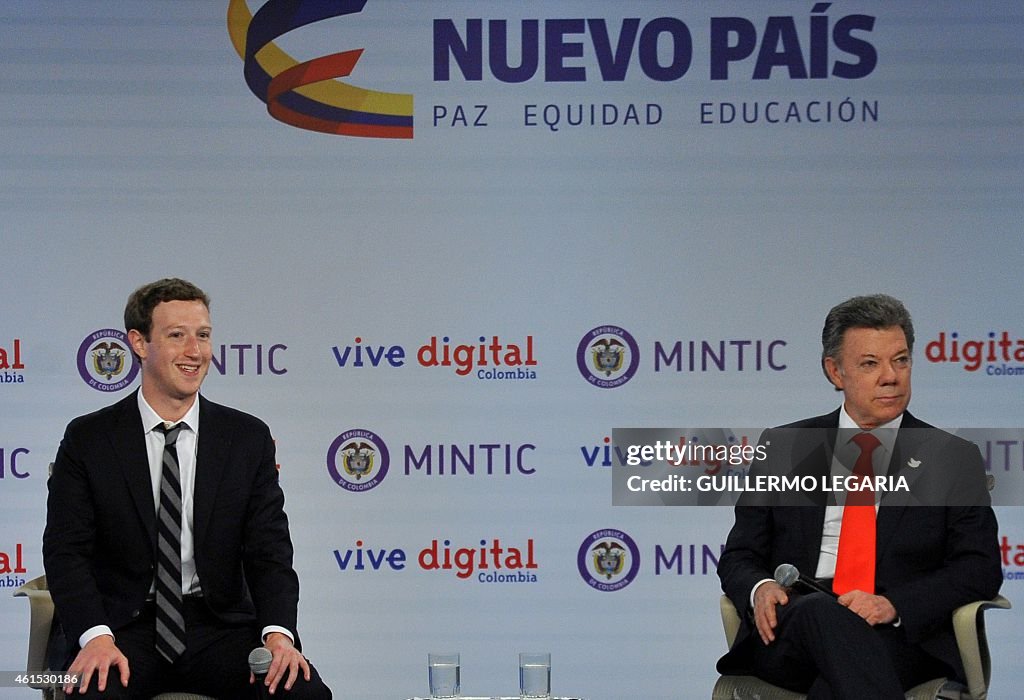 COLOMBIA-US-FACEBOOK-SANTOS-ZUCKERBERG