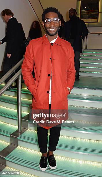 Tinie Tempah attends the World Premiere of "Kingsman: The Secret Service" at Odeon Leicester Square on January 14, 2015 in London, England.