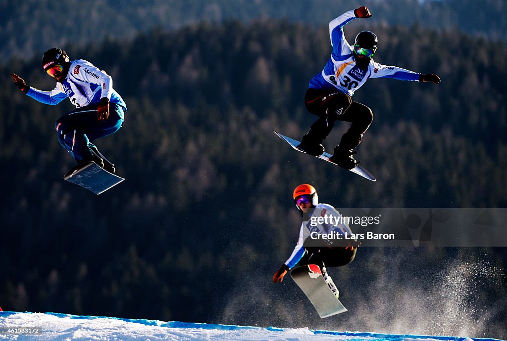 Lars Ruchti Markus Schairer and Julian Lueftner compete with a team mate during ...