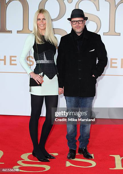 Claudia Schiffer and Matthew Vaughn attend the World Premiere of "Kingsman: The Secret Service" at Odeon Leicester Square on January 14, 2015 in...