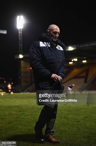 Ian Holloway of Millwall trudges off the field after defeat in the FA Cup Third Round Replay between Bradford City and Millwall at Coral Windows...