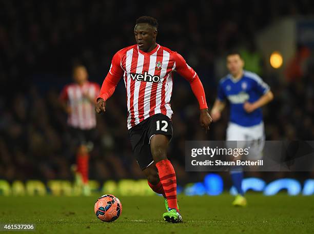 Victor Wanyama of Southampton in action during the FA Cup Third Round Replay match between Ipswich and Southampton at Portman Road on January 14,...