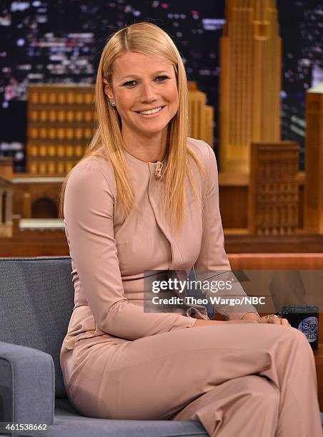 Gwyneth Paltrow Visits "The Tonight Show Starring Jimmy Fallon" at Rockefeller Center on January 14, 2015 in New York City.