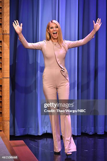 Gwyneth Paltrow Visits "The Tonight Show Starring Jimmy Fallon" at Rockefeller Center on January 14, 2015 in New York City.