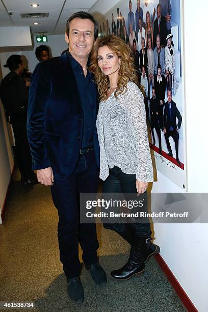 Actors Jean-Luc Reichmann and Ingrid Chauvin present the Theater Piece 'Hibernatus' performed at Theatre de la Michodiere during the 'Vivement...