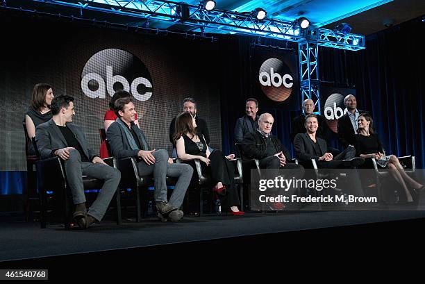 Executive Producers Michele Fazekas, Tara Butters, Christopher Markus, Louis D'Esposito, Stephen McFeely, and Chris Dingess, actors Enver Gjokaj,...