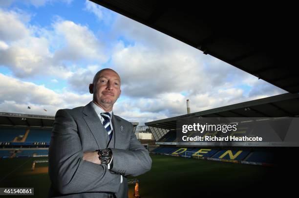 Ian Holloway poses for a picture during a press conference to announce him as the new Millwall manager at The Den on January 9, 2014 in London,...