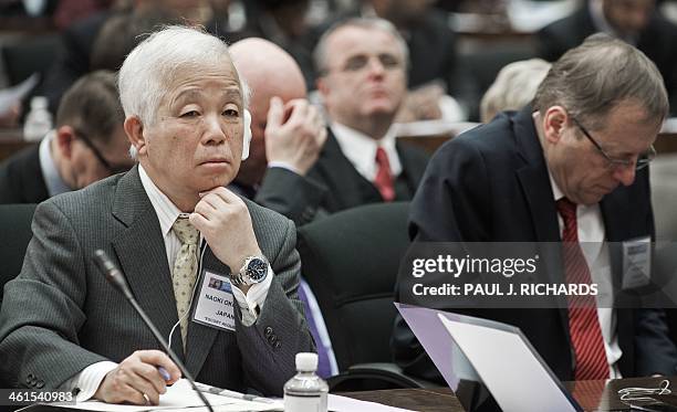 Naoki Okumura from Japan attends the US government hosted International Space Exploration Forum January 9 in the Loy Henderson Conference Room at the...