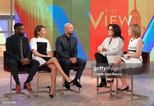 The cast of the movie "Selma," actors Common, David Oyelowo, Carmen Ejogo air on ABC's "The View," Monday, January 19, 2015. "The View" airs...