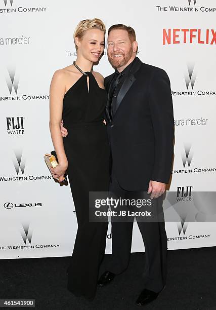 Jessica Roffey and Ryan Kavanaugh attend the 2015 Weinstein Company and Netflix Golden Globes After Party at Robinsons May Lot on January 11, 2015 in...