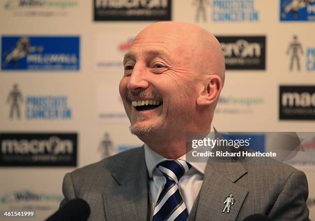 Ian Holloway talks to the media during a press conference to announce him as the new Millwall manager at The Den on January 9, 2014 in London,...