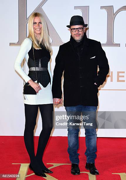 Claudia Schiffer and Matthew Vaughn attend the World Premiere of "Kingsman: The Secret Service" at Odeon Leicester Square on January 14, 2015 in...
