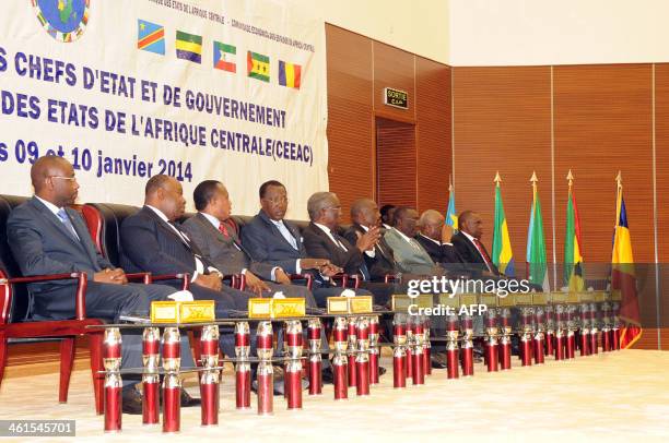 Equatorial Guinea Foreign Minister Agapito Mba Mokuy, President of Gabon Ali Bongo, President of the Republic of the Congo Denis Sassou Nguesso,...