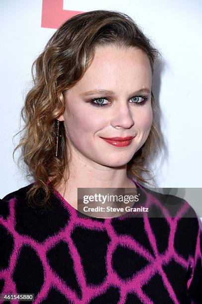 Actress Thora Birch attends the Los Angeles premiere of "Cake" at ArcLight Cinemas on January 14, 2015 in Los Angeles, California.