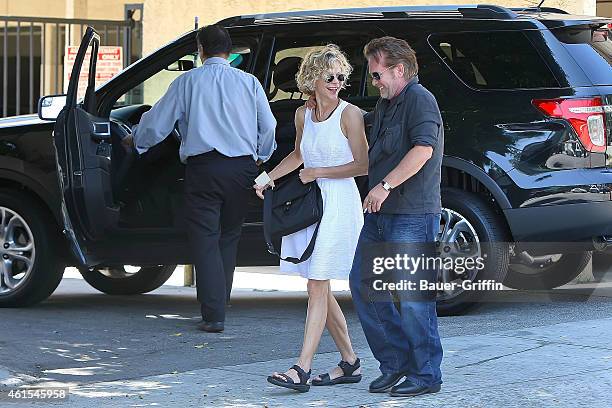 Meg Ryan and John Mellencamp are seen on July 26, 2012 in Los Angeles, California.