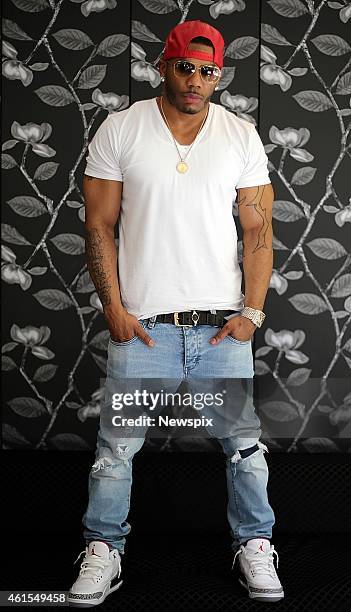 American rapper Nelly poses during a photo shoot in Sydney, New South Wales to promote his Australian tour.