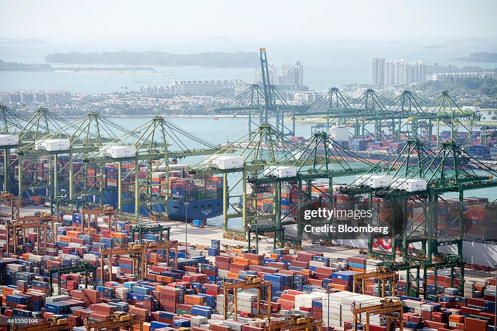 General Views Of Singapore Port Ahead Of Export Figures