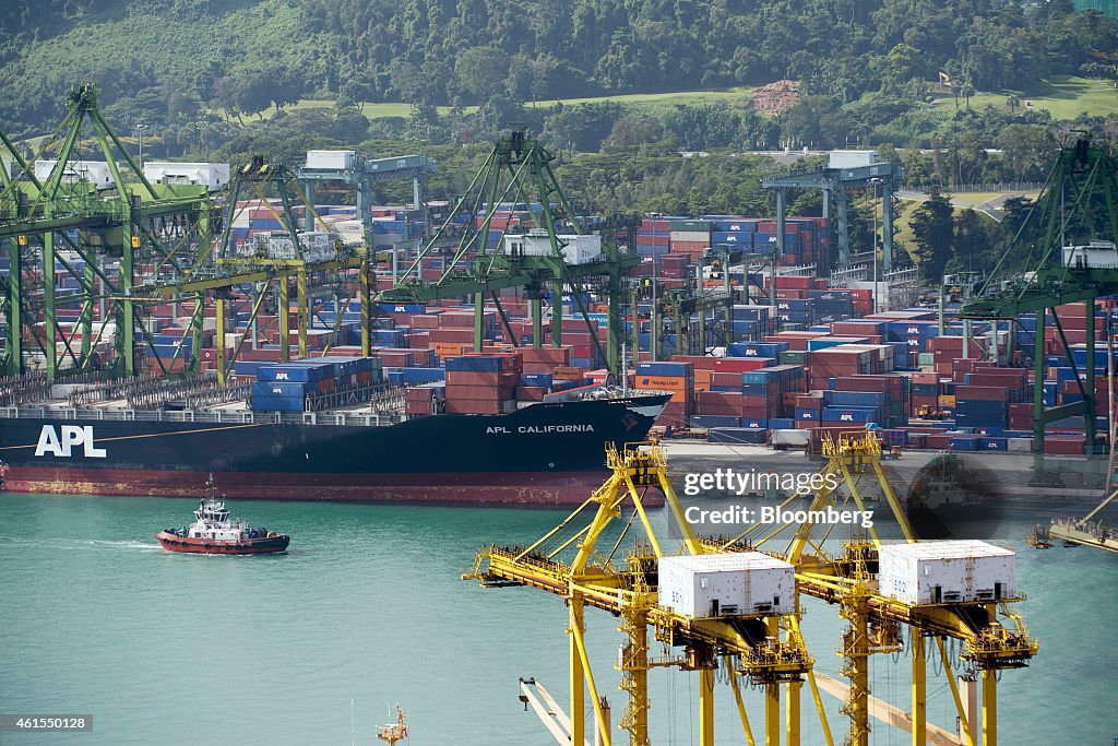 General Views Of Singapore Port Ahead Of Export Figures