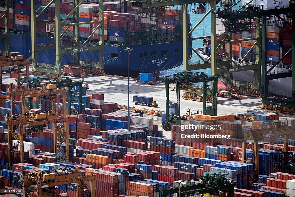 General Views Of Singapore Port Ahead Of Export Figures