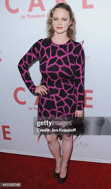 Actress Thora Birch arrives at the Los Angeles Premiere "Cake" at the ArcLight Hollywood Theater on January 14, 2015 in Hollywood, California.