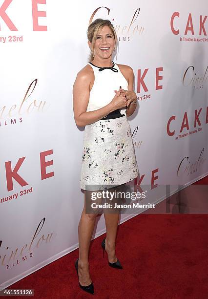 Actress/producer Jennifer Aniston attends the premiere of Cinelou Films' 'Cake' at ArcLight Cinemas on January 14, 2015 in Los Angeles, California.