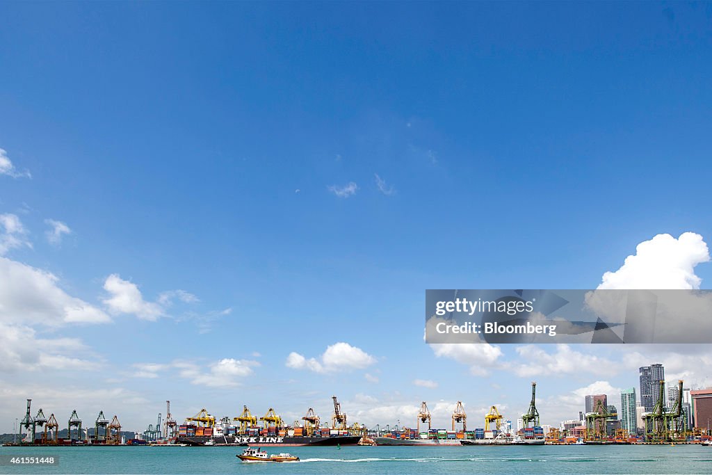 General Views Of Singapore Port Ahead Of Export Figures