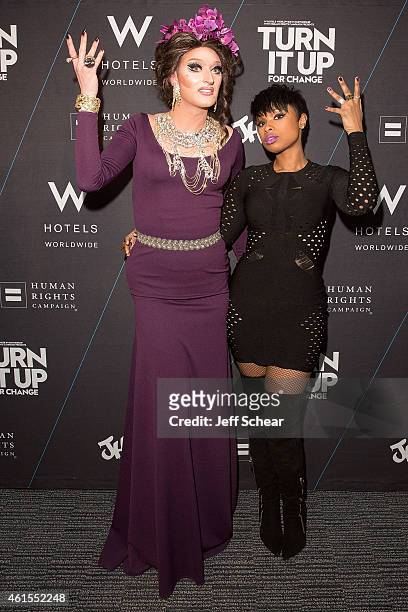 Trannika Rex and Jennifer Hudson attend W Hotels and Jennifer Hudson Turn It Up For Change to Benefit HRC at W Chicago-Lakeshore on January 15, 2015...