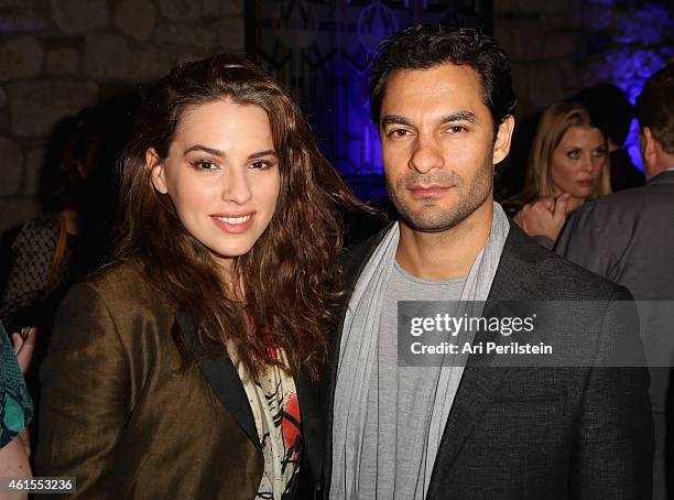 Actor Darwin Shaw and guest attend the Los Angeles Premiere Of "CAKE" After Party at Sadie on January 14, 2015 in Hollywood, California.