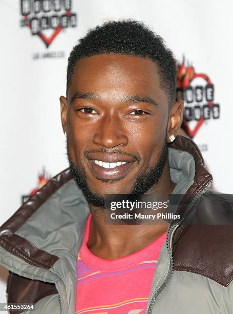 Kevin McCall arrives at R&B Divas LA "Celebration of Life" red carpet and performance at the House of Blues Sunset Strip on January 14, 2015 in West...