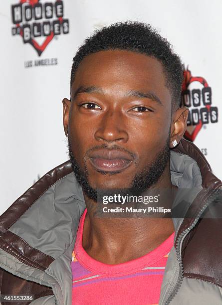 Kevin McCall arrives at R&B Divas LA "Celebration of Life" red carpet and performance at the House of Blues Sunset Strip on January 14, 2015 in West...