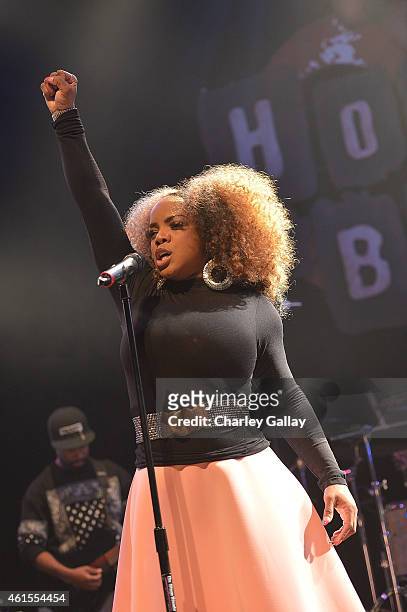 Leela James performs at Celebration Of Life With TV One's R&B Divas LA at House of Blues Sunset Strip on January 14, 2015 in West Hollywood,...