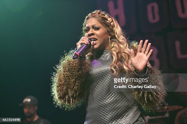 Cynthia "Lil Mo" Loving performs at Celebration Of Life With TV One's R&B Divas LA at House of Blues Sunset Strip on January 14, 2015 in West...