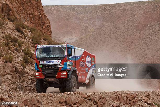 Steven Rotsaert - Dirk den Dooven - Peter Bell MAN Eur","Dakar 2015","Stage 10 Iquique - Salta /Marathon 14-jan" during stage 10 of Dakar 2015...