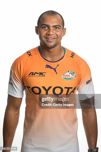 Cornal Hendricks of the Cheetahs poses during a Super Rugby headshots session on January 14, 2015 in Bloemfontein,South Africa.