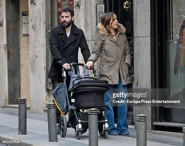 Irene Montala and Miguel Fernandez are seen on December 05, 2014 in Madrid, Spain.
