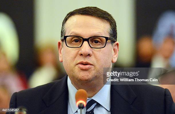 David Wildstein former director of interstate capital projects for the Port Authority testifies at a hearing held by the Assembly Transportation...
