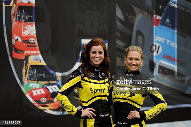 Miss Sprint Cup Madison Martin and Miss Sprint Cup Brooke Werner pose for a photo during NASCAR Preseason Thunder at Daytona International Speedway...
