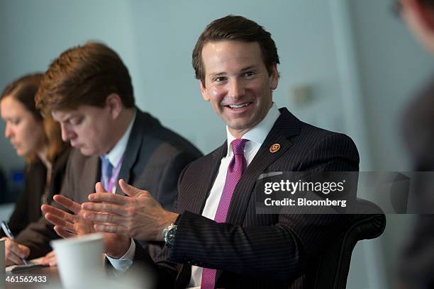 Representative Aaron Schock, a Republican from Illinois, speaks during an interview in Washington, D.C., U.S., on Thursday, Jan. 9, 2014. Republicans...