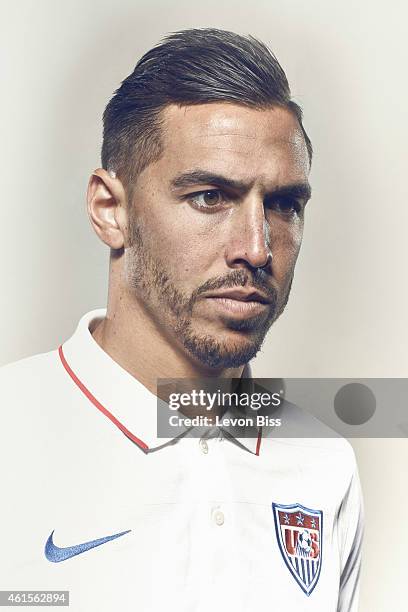 Footballer Geoff Cameron is photographed for Time magazine on March 3, 2014 in Frankfurt, Germany.