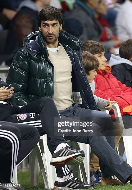 Raul Gonzalez looks on during the friendly match between Bayern Muenchen and Al Merrikh SC at the Al Sadd Stadium on January 9, 2014 in Doha, Qatar.