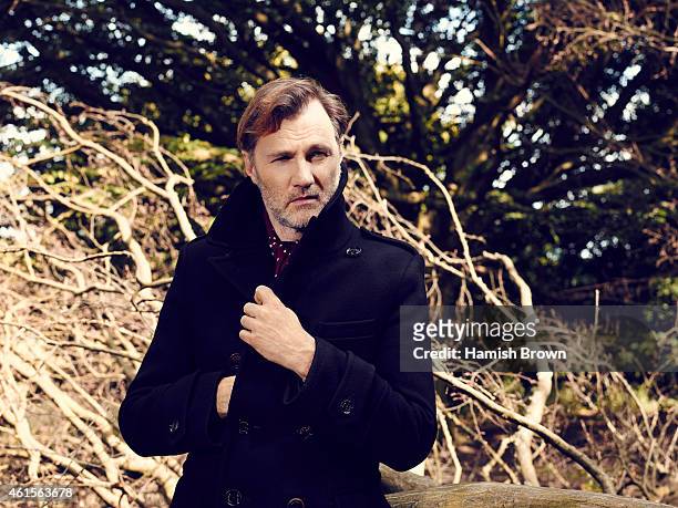 Actor David Morrissey is photographed for Red magazine on July 9, 2014 in London, England.