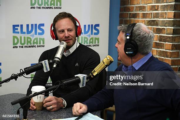 Ian Ziering and host Elvis Duran visit "The Elvis Duran Z100 Morning Show" at the Z100 Studio on January 15, 2015 in New York City.