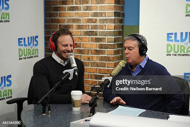 Ian Ziering and host Elvis Duran visit "The Elvis Duran Z100 Morning Show" at the Z100 Studio on January 15, 2015 in New York City.