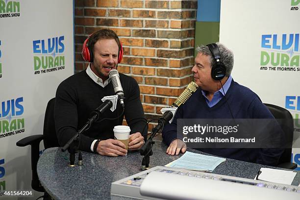 Ian Ziering and host Elvis Duran visit "The Elvis Duran Z100 Morning Show" at the Z100 Studio on January 15, 2015 in New York City.