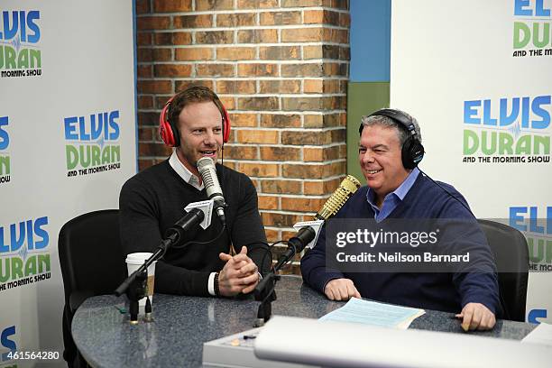 Ian Ziering and host Elvis Duran visit "The Elvis Duran Z100 Morning Show" at the Z100 Studio on January 15, 2015 in New York City.