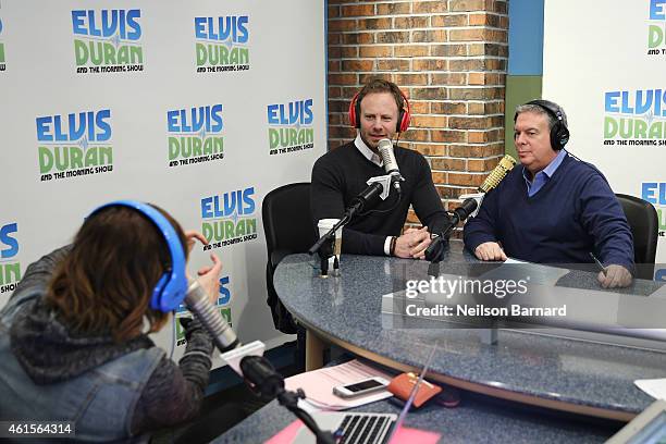 Ian Ziering and host Elvis Duran visit "The Elvis Duran Z100 Morning Show" at the Z100 Studio on January 15, 2015 in New York City.