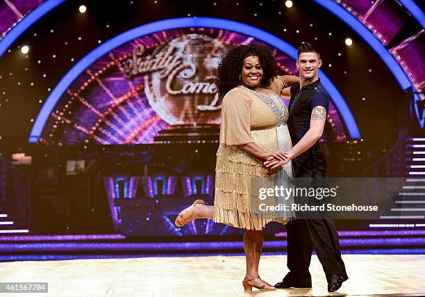 Alison Hammond & Aljaz Skorjanec attend a photocall to launch the Strictly Come Dancing Live Tour 2015 at Birmingham Barclaycard Arena on January 15,...