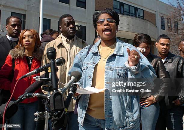 The arraignment of Darnell Delaney for the stabbing murder of Terrell Hodge at the Ruggles MBTA station. After the arraignment, Denise Gray, the...