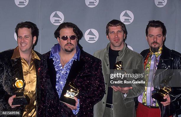 Country music group The Mavericks attends the 38th Annual Grammy Awards on February 28, 1996 at the Shrine Auditorium in Los Angeles, California.