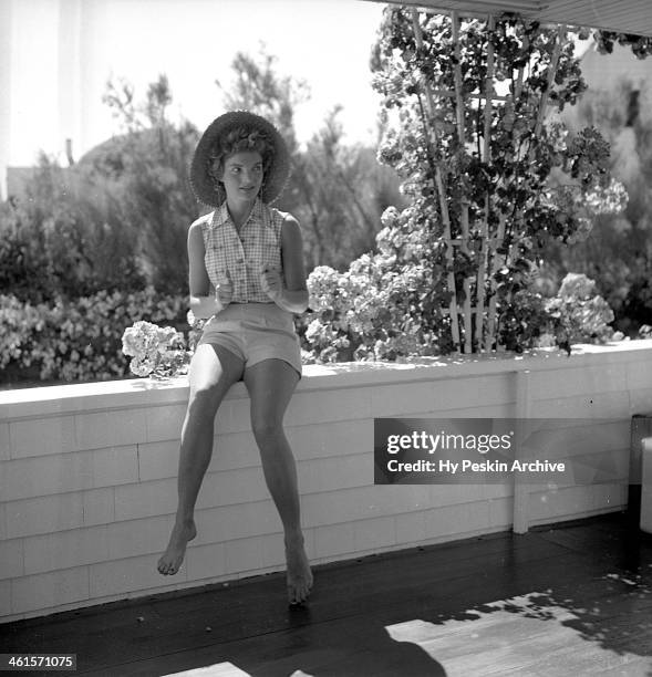 Jacqueline Bouvier on vacation at the Kennedy compound in June 1953 in Hyannis Port, Massachusetts.